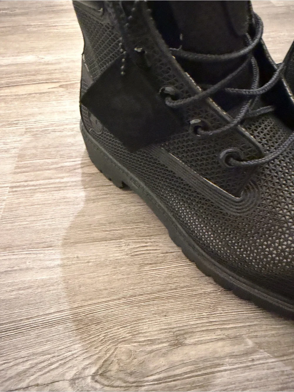 Timberland All-Black Textured Leather Work Boots
